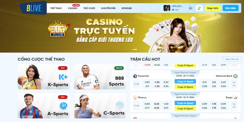 Điểm nổi bật thu hút người chơi tại Casino online 8live